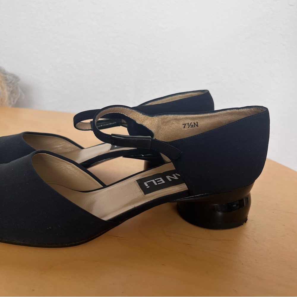 Vaneli Matte Navy Blue Heels Mary Jane Square Toe Size 7.5 - Picture 4 of 7